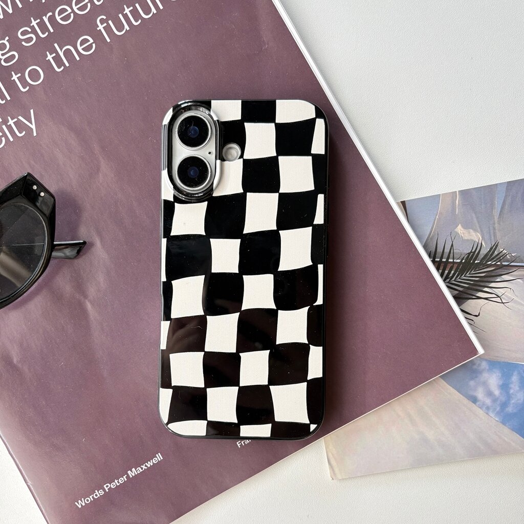 Classic Black And White Checkered Phone Case For Iphone Models_voghion.com