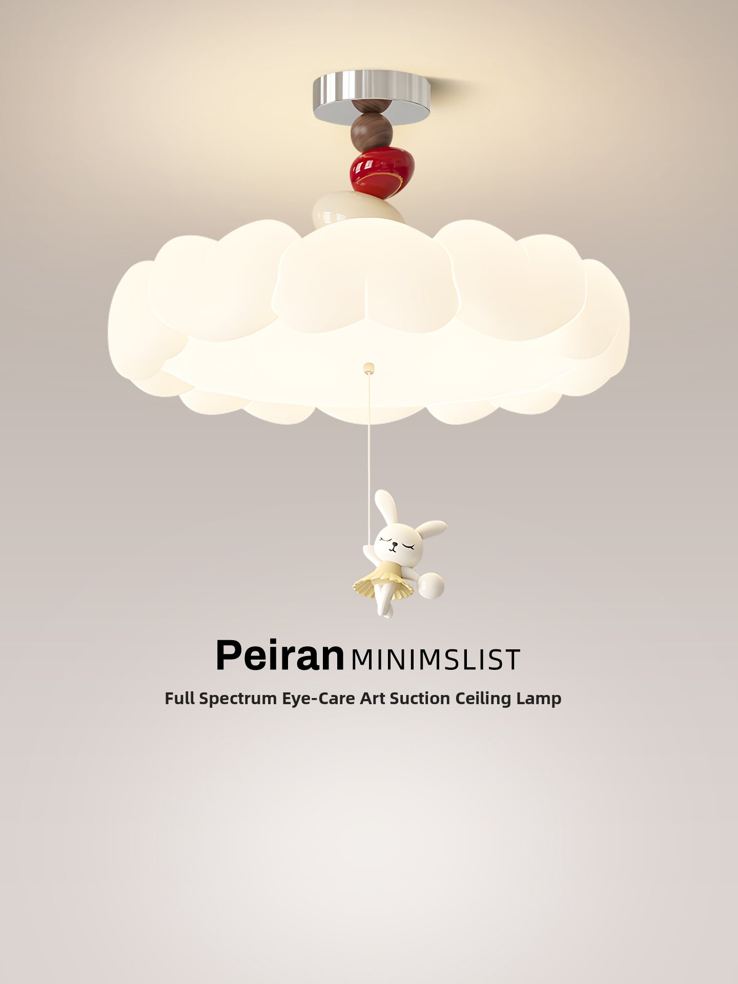 Cartoon Lovely Rabbit Creamy Style Ceiling Light for Cozy and Eye-Protective Kid's Room Harga  298 Ringgit*Penghantaran Percuma