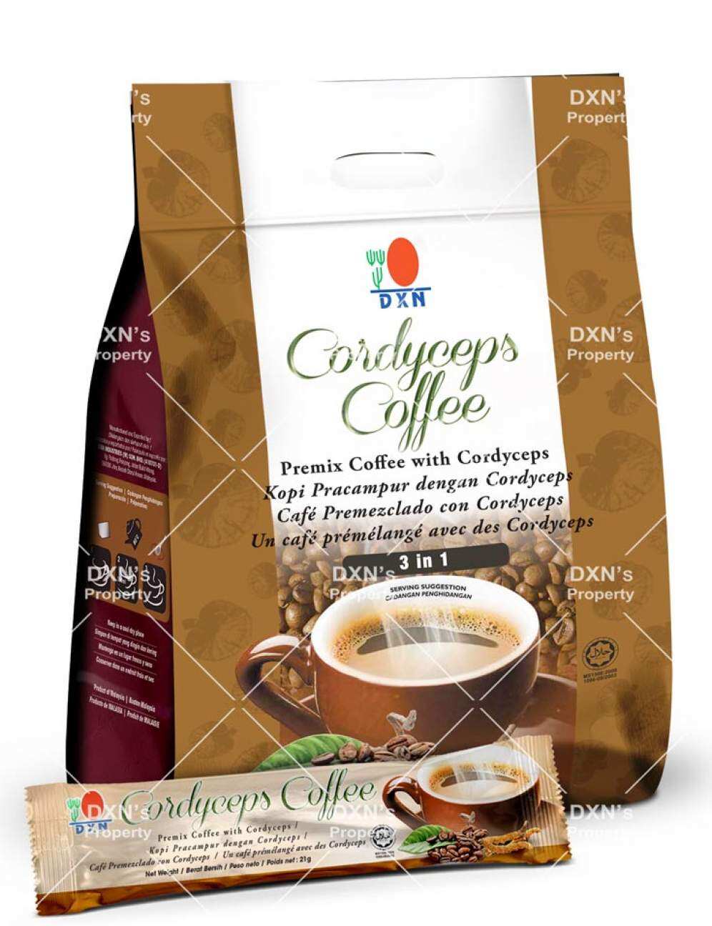 Dxn Cordyceps Coffee 3 In 1 21 G X 20 Sachets Lazada