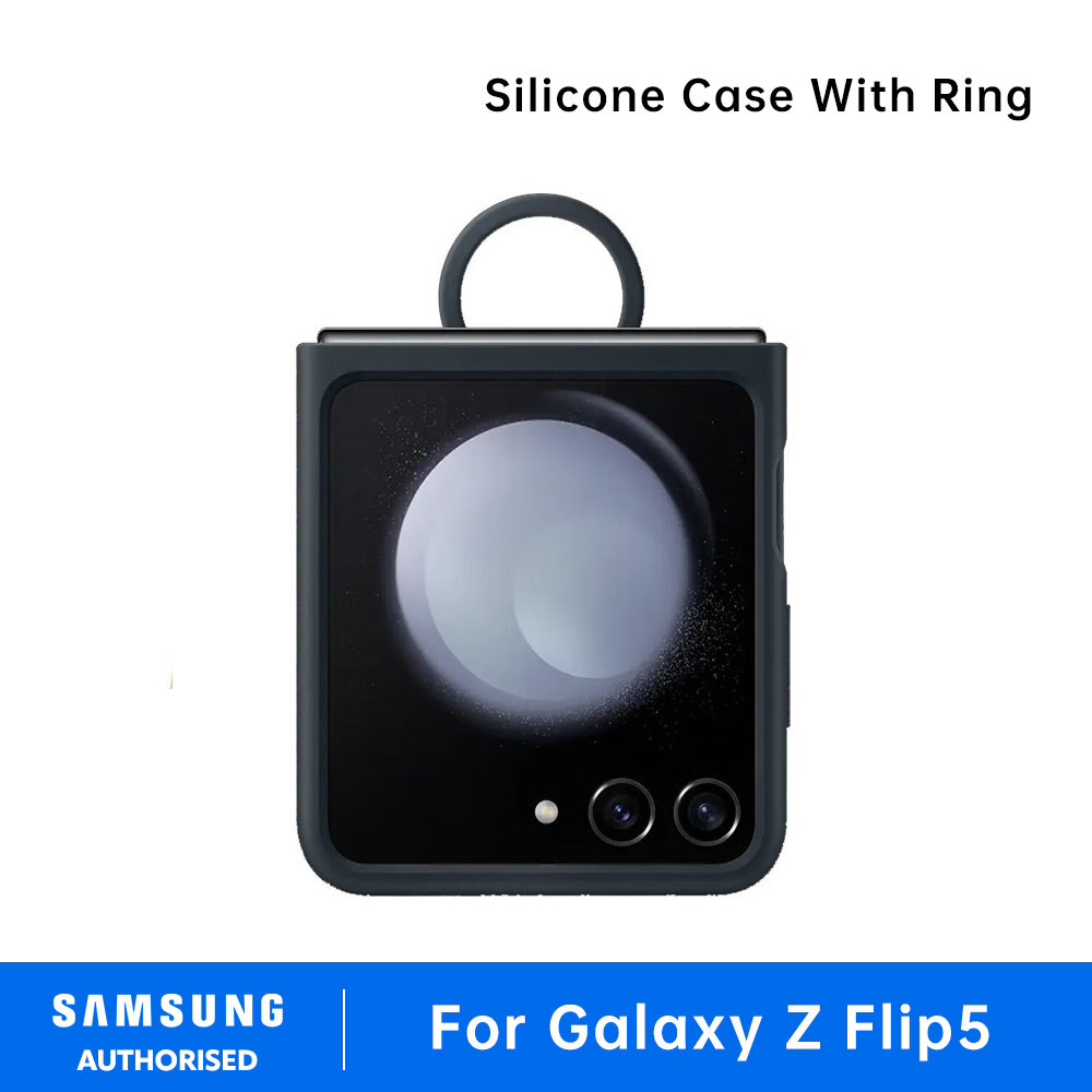 Original Samsung Official Galaxy Z Flip 5 Silicone Case with Ring Silicone Protective Cover Heavy Duty Shockproof For Galaxy Z Flip 5 - Image 3