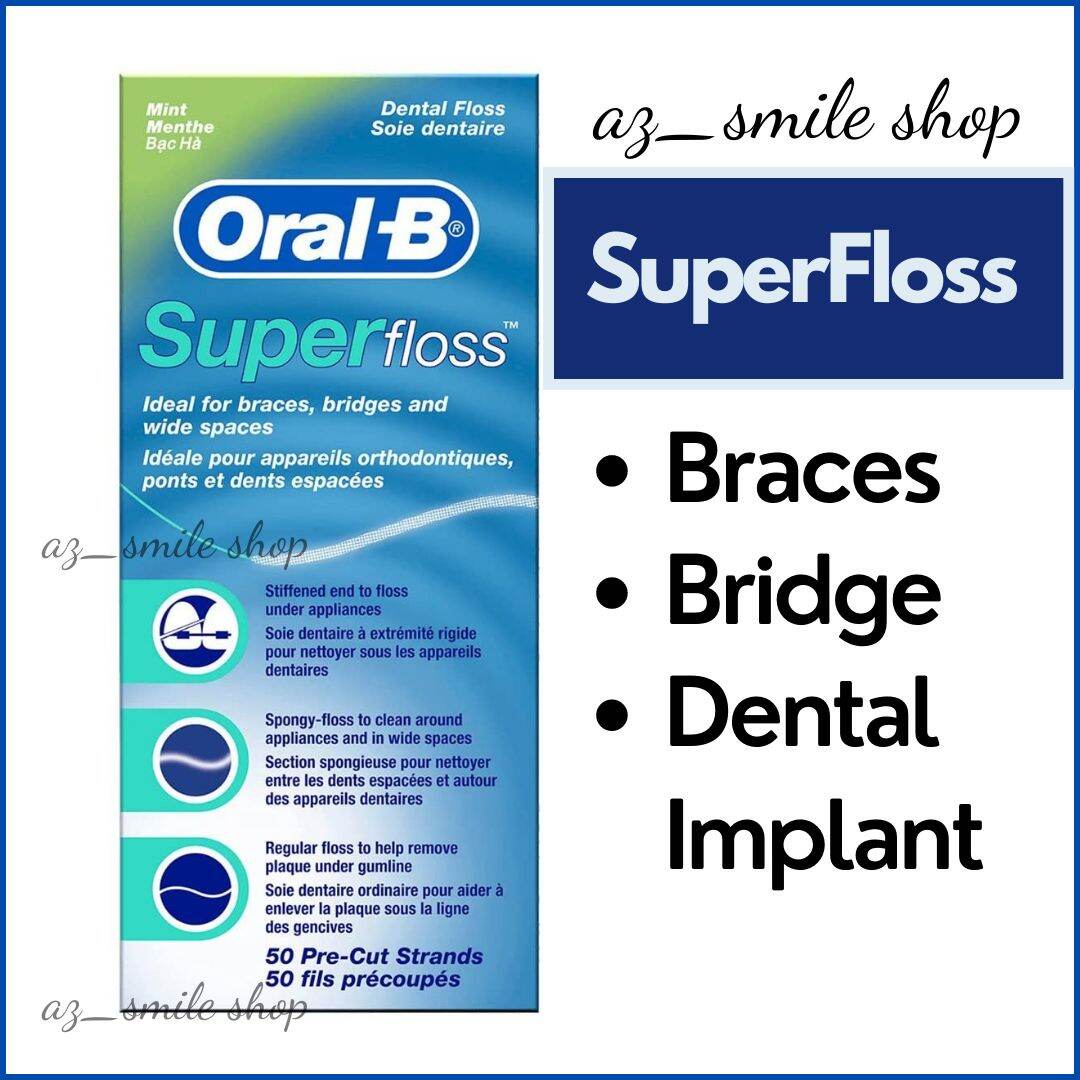 Oral B Super Floss, for Dental Implant, Bridge or Braces Lazada