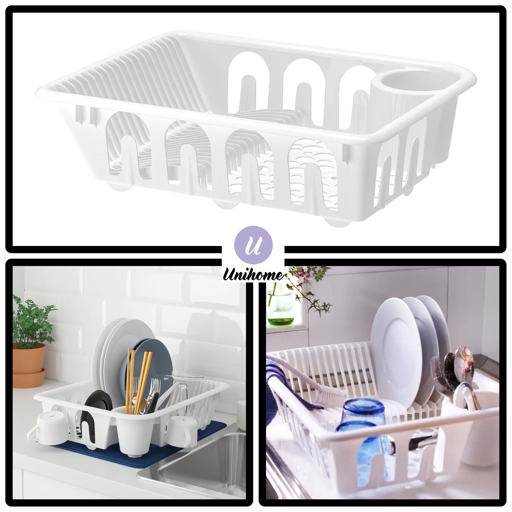 FLUNDRA Dish drainer, white Lazada