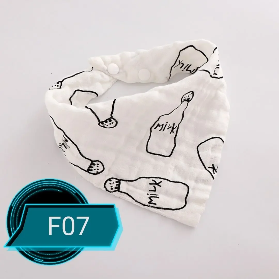 4 Layer Gauze Saliva Towel Bib Triangle Scarf Baby Bib (8)