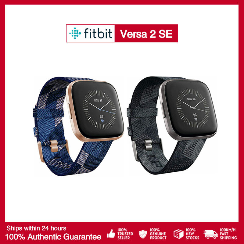 [Official Authentic] Fitbit Versa 2 Special Edition Health and Fitness  Smartwatch with Heart Rate, Music, Alexa Built-In, Sleep and Swim Tracking  Monitor, Stone/Mist Grey, One Size (S and L Woven