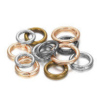 St.kunkka 2/5Pcs 18-25mm ห่วงกลมแแบบสปริง หัวเข็มขัดพวงกุญแจโลหะผสมสังกะสีสําหรับทํากระเป๋า