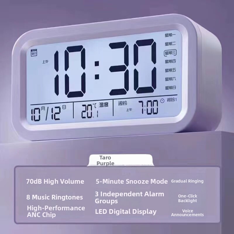 OUDINGSEGE | Loud Voice Time Announcing Alarm Clock Night Light