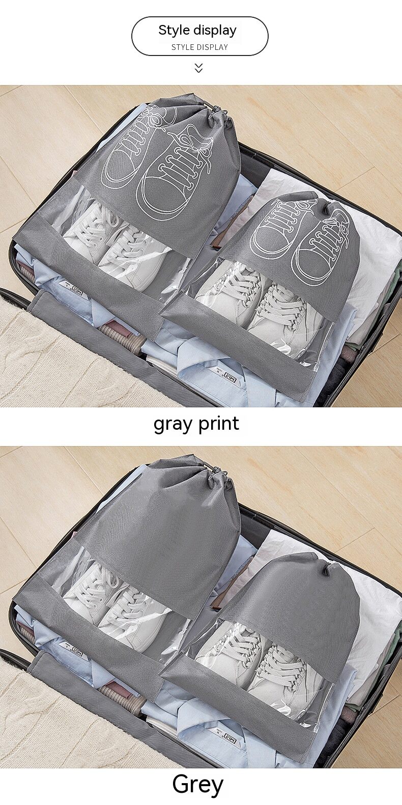 Non-woven Shoe Storage Bags Dustproof Bundle Pockets For Travel_voghion.com