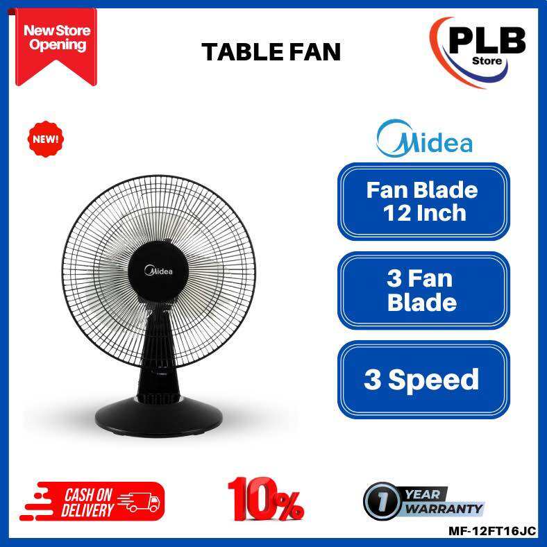 MIDEA TABLE FAN MF-12FT16JC （12 Inch / 3 SPEED ) | Lazada