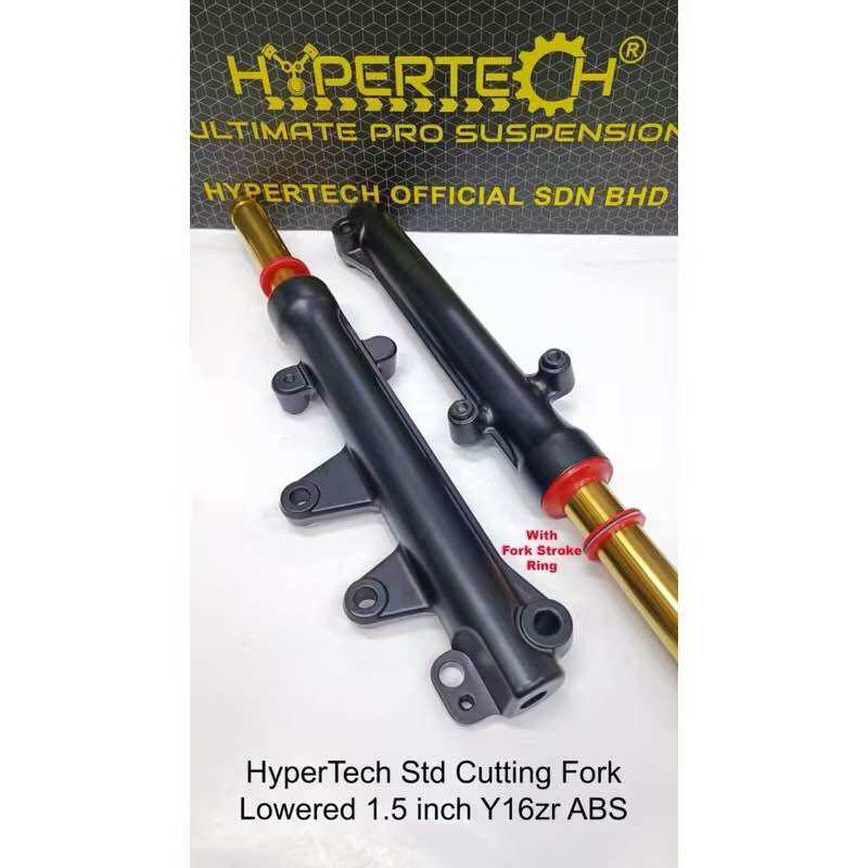 Y16ZR V2 ABS FRONT FORK LAY HYPERTECH STD CUTTING LOWERED 1.5 INCH ULTIMATE X PRO BATANG GOLD 1.5 INCI FORK LAY DEPAN LC155 EXCITER 155 FORK LAY RENDAH. 