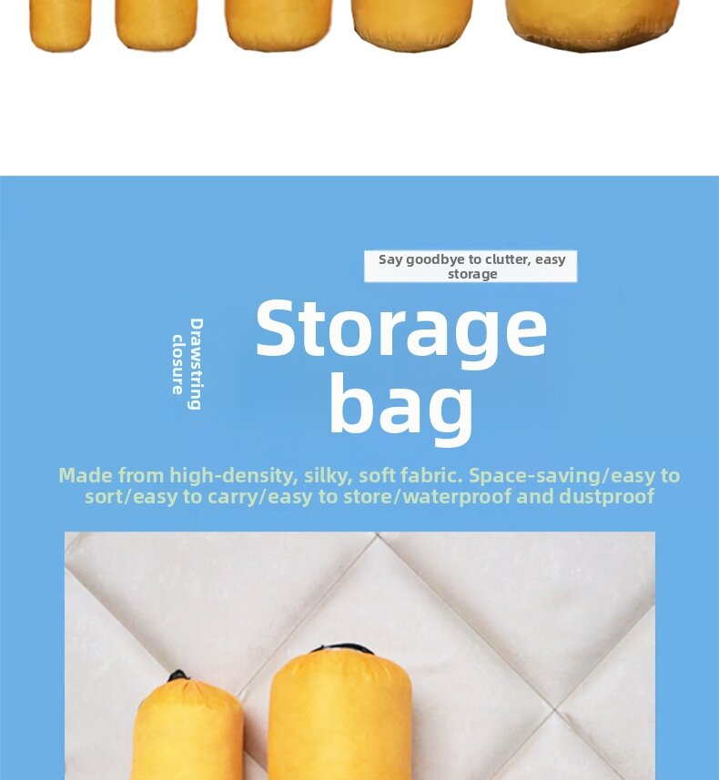 Large Capacity Drawstring Storage Bag, Round Bottom Dustproof Moisture Proof Pouch For Clothes Toys Blankets
_voghion.com