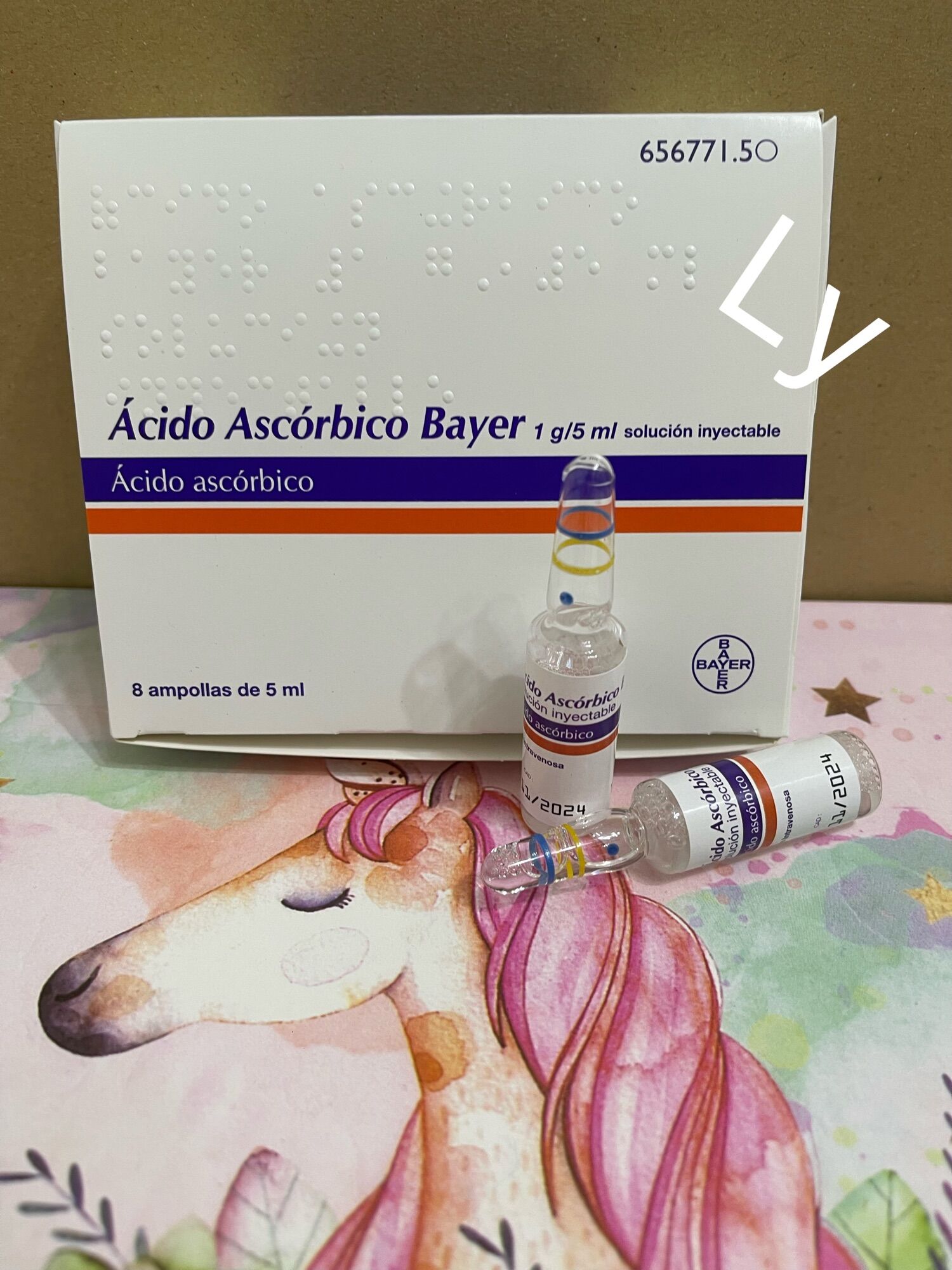 Acido Ascorbico Acid 100 Original Vitamin C 1G 1 box 8 ampule 5 ml