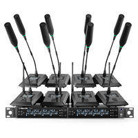 Phenyx Pro PTC-8 8 Channel Wireless Conference Microphone System UHF Auto Scan Gooseneck Mics