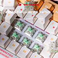GATERON Baby Kangaroo 2.0สวิตช์แป้นพิมพ์หลอด LED สีเขียว5ขาสีเขียว22มม. สองชั้นสปริงสวิตช์ปุ่ม59กสำหรับแป้นพิมพ์กลไก MX