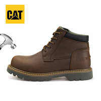 New Caterpillar Leather Safety Boots CAT Outdoor Motorcycle Shoes Fashion Retro Anti Smash Steel Head Boots