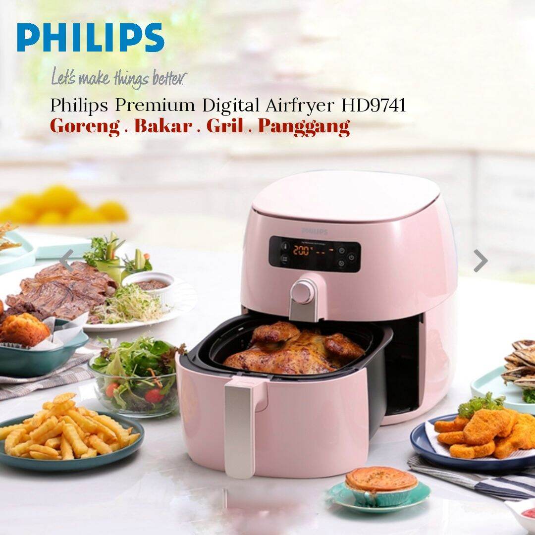 PHILIP PREMIUM DIGITAL AIRFRYER HD9741 ( LYCHEE PINK ) by AMWAY Lazada