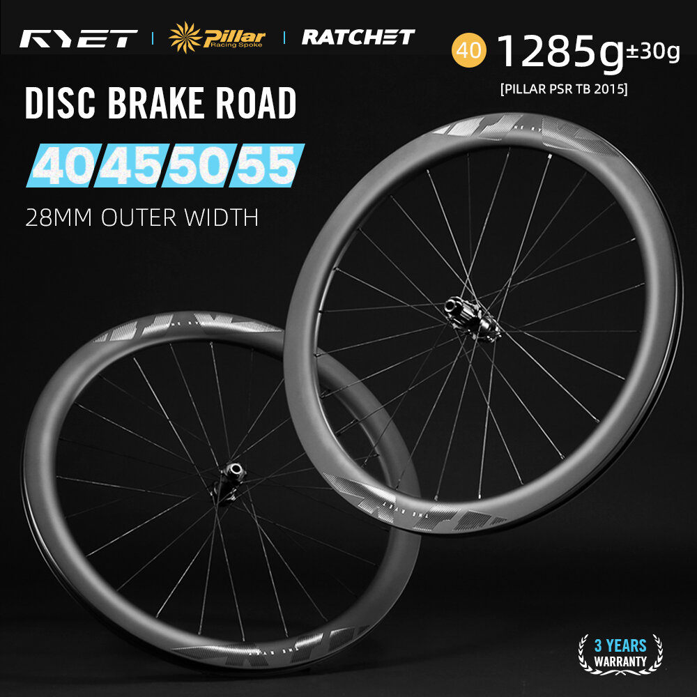 RYET Carbon Disc Brake Wheels 700C Road Bike Wheelset 36t Ratchet Centerlock Hubsets Road Bike Wheels Carbon Spokes ราคา 18,790 บาท*ส่งฟรี