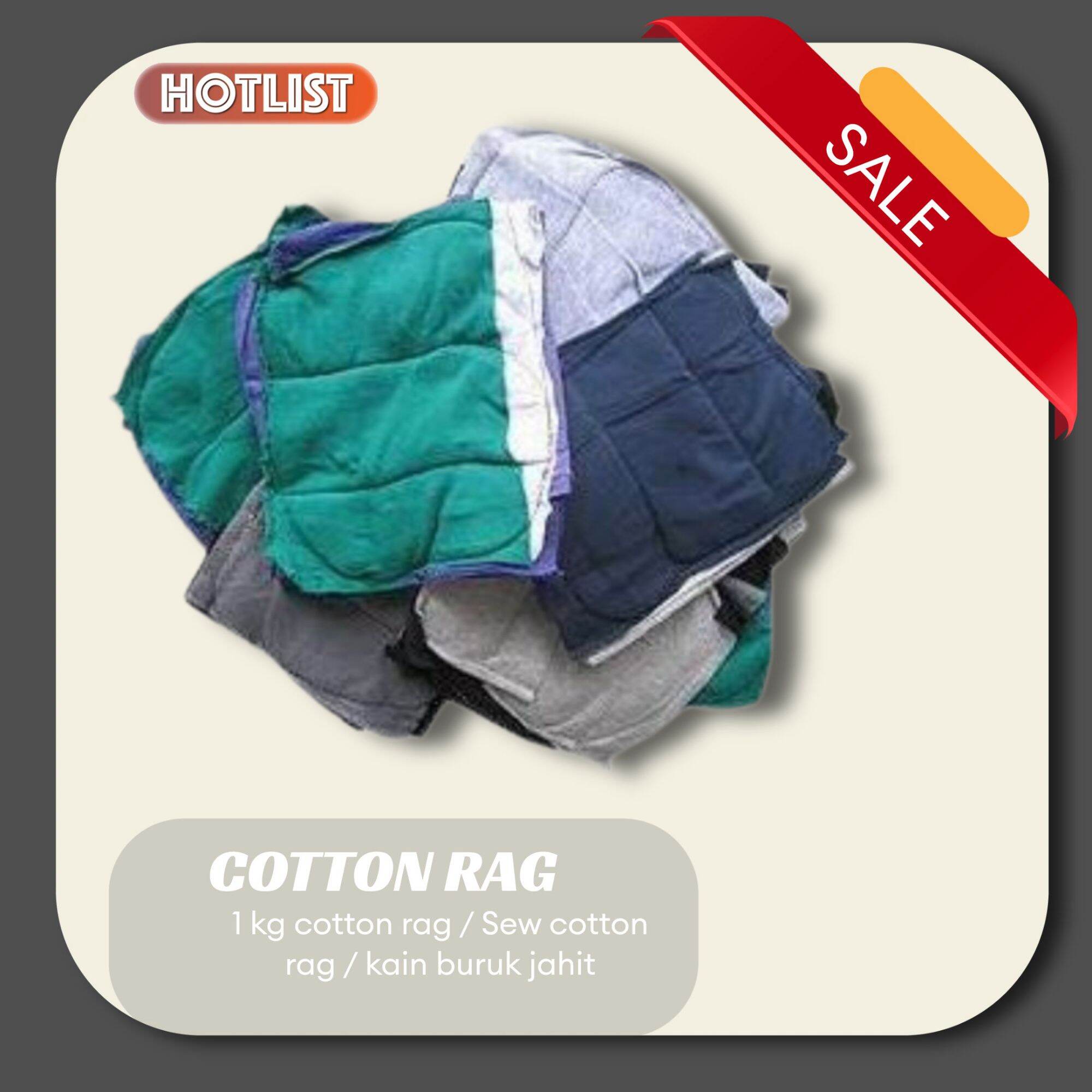 1kg Sew Cotton Rag / Mix Cotton Rag / Kain Buruk Jahit