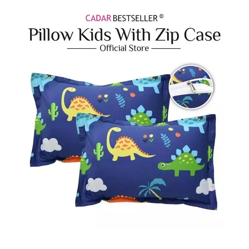 CADAR BESTSELLER - Bantal Budak Sekali Sarung Berzip Kain Cotton/ Kids pillow with zip case - READY STOCK