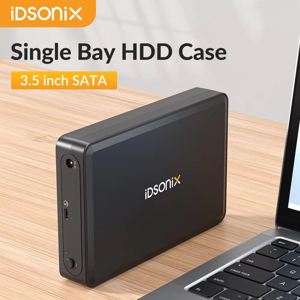 iDsonix 3.5" External HDD Case SATA to USB 3.1 Type C External Hard Drive Enclosure Adapter for 2.5" 3.5" SSD HDD Support 18TB ราคา 1,097 บาท*ส่งฟรี