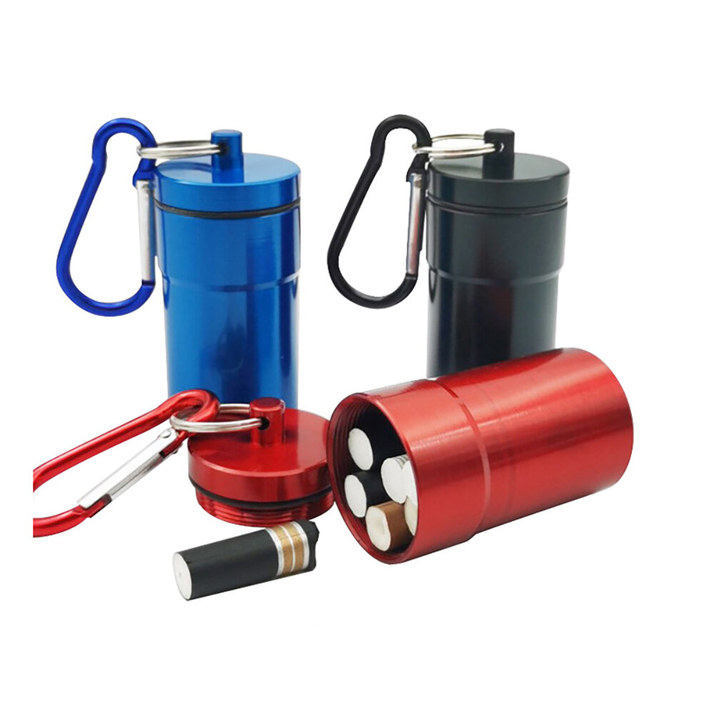 Windproof Aluminum Pocket Ashtray With Lid Portable Keychain Tube_voghion.com