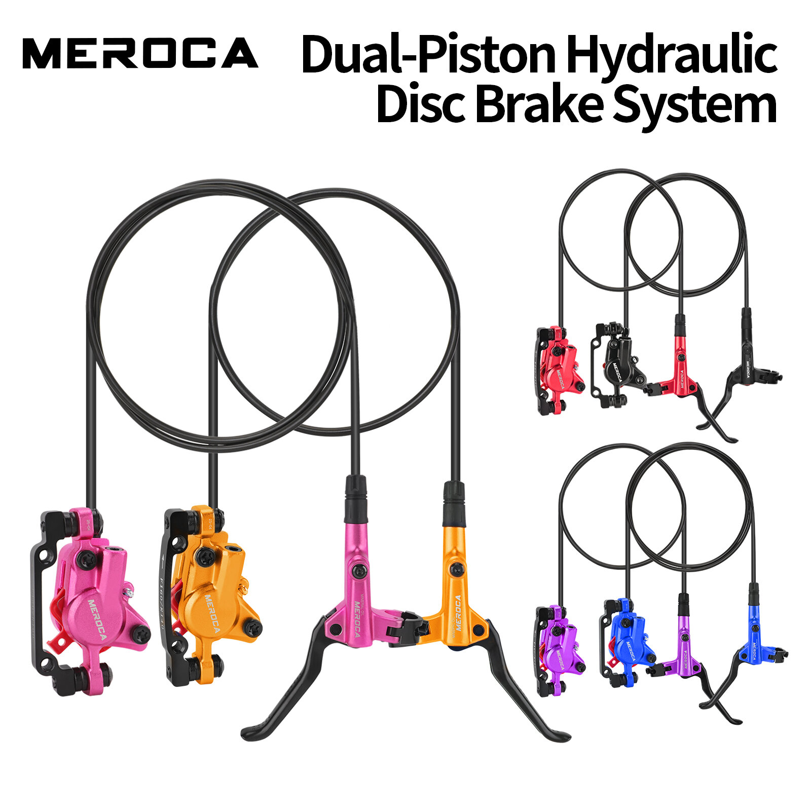 Meroca phanh đĩa xe đạp Bộ Phanh dầu phía trước 800mm Phía sau 1450mm phanh đĩa thủy lực song phương phanh xe đạp leo núi phổ quát đĩa dầu phanh M800