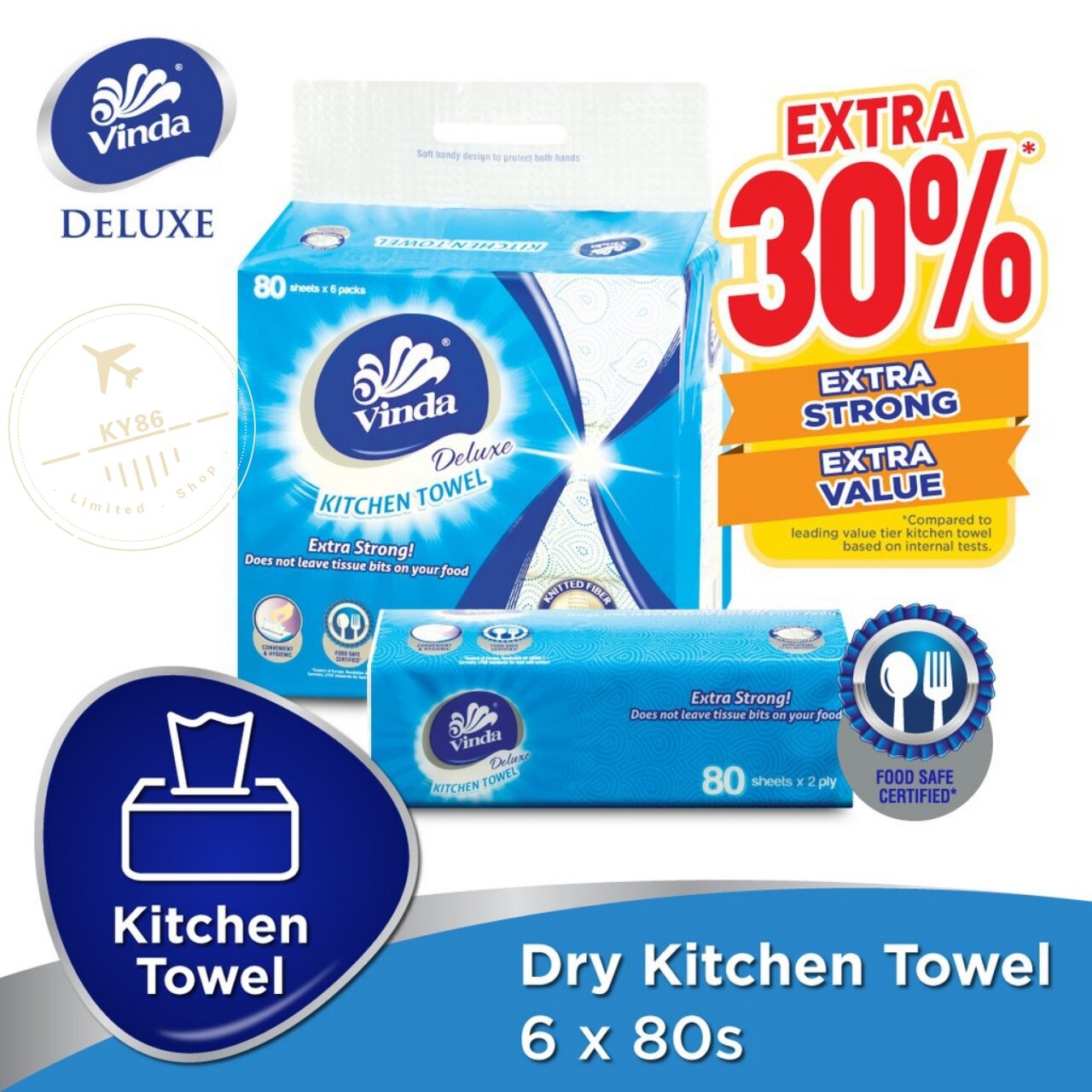 Vinda Deluxe Kitchen Towel Dry 6 Rolls Lazada