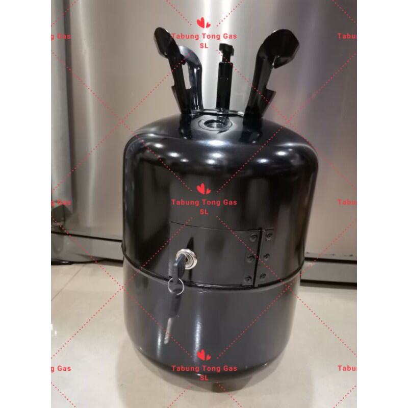 🔥Ready Stock🔥Tabung Tong Gas Duit Syiling Aircond Colour Light Black Ada Pintu Dan Kunci 扑满 Lazada