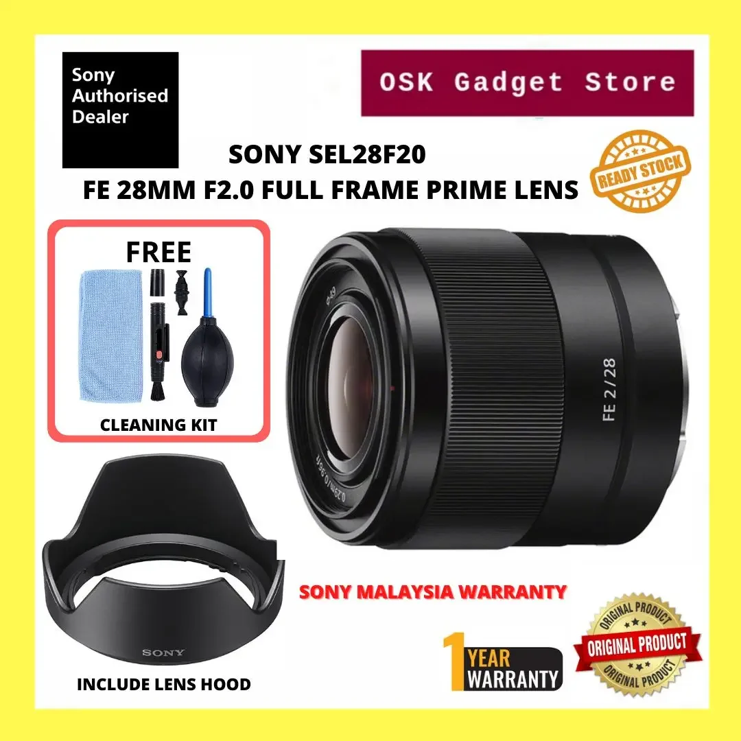 Sony SEL28F20 FE 28MM F2.0 Prime Lens For Sony Full Frame Mirrorless Camera | Full Frame / E-Mount Lens (1 Year Sony Malaysia Warranty)