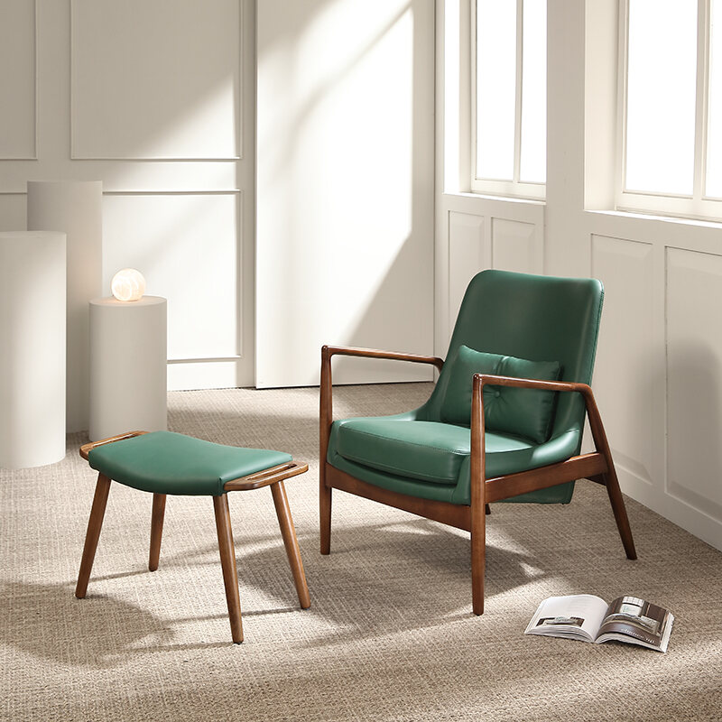 Creak MCM Style Couch Danish Designer Retro Single Sofa Dark Green