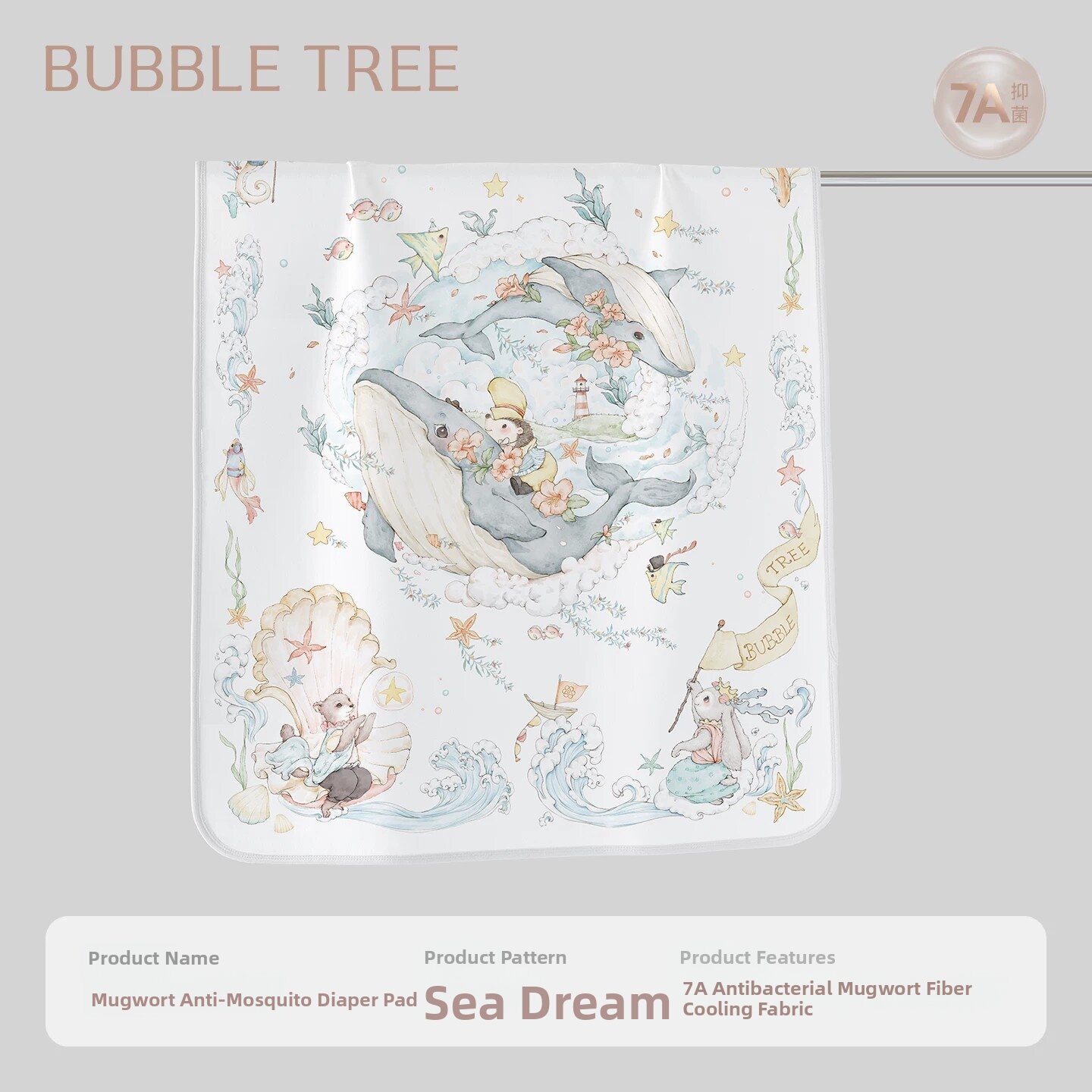 BUBBLE TREE | Waterproof Washable Cotton Diaper Changing Pad