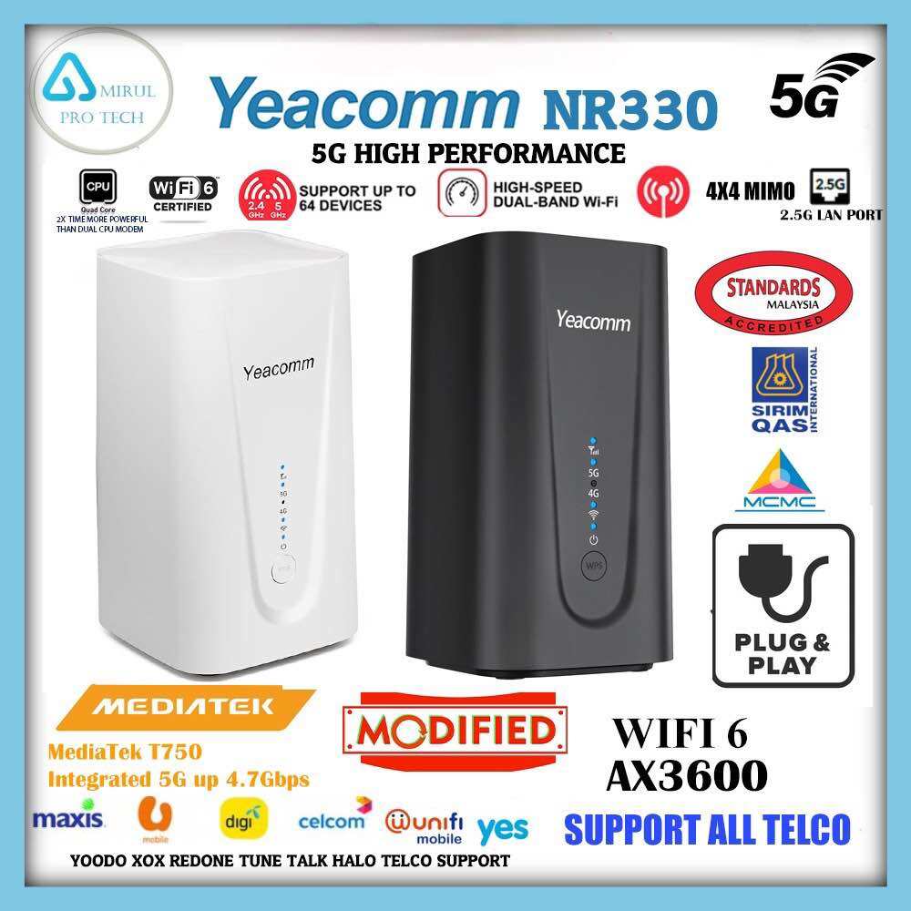 Yeacomm  5G Modified Mod Modem AX3600 WiFI6 Build in Fan NR - 330