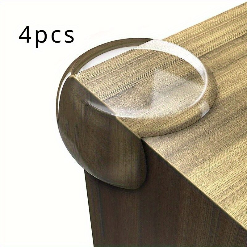 4pcs Anti-collision Mat Transparent Table Corner Protection Anti-knock Stick Table Bed Sharp Corner Window Protective Cover