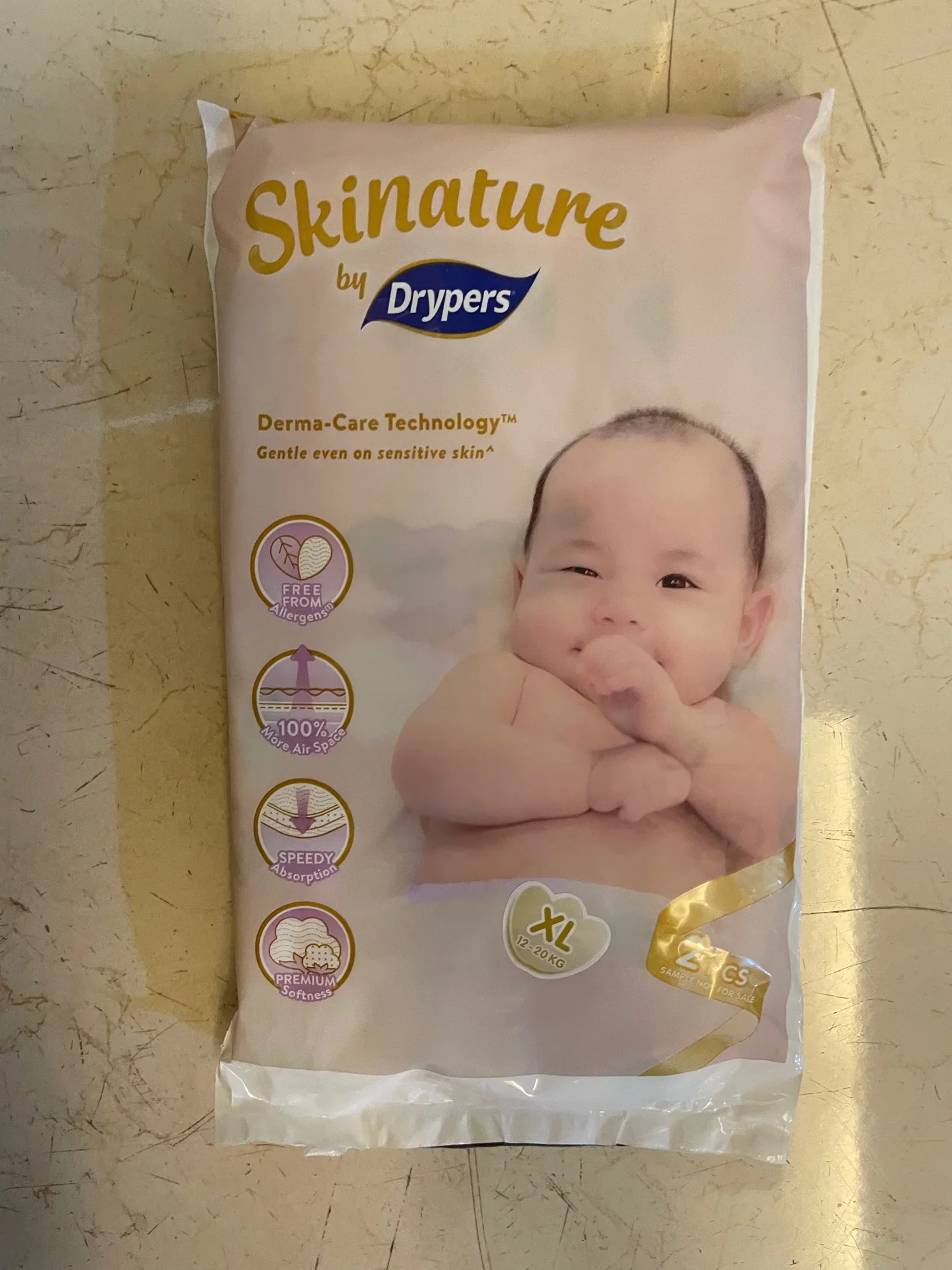 Drypers skinature XL size sample pack (2pcs per pack)