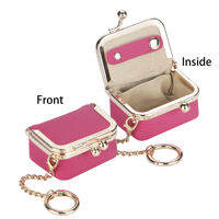 Royal Bagger Genuine Leather Mini Jewelry Box & Coin Purse Solid Color Kiss Lock Change Pouch Casual Style Small Storage Bag for Women 1894