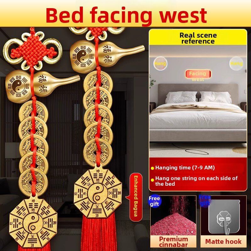 WANSHIXIANG | Feng Shui Five Emperor Coins Gourd Hanging Ornament