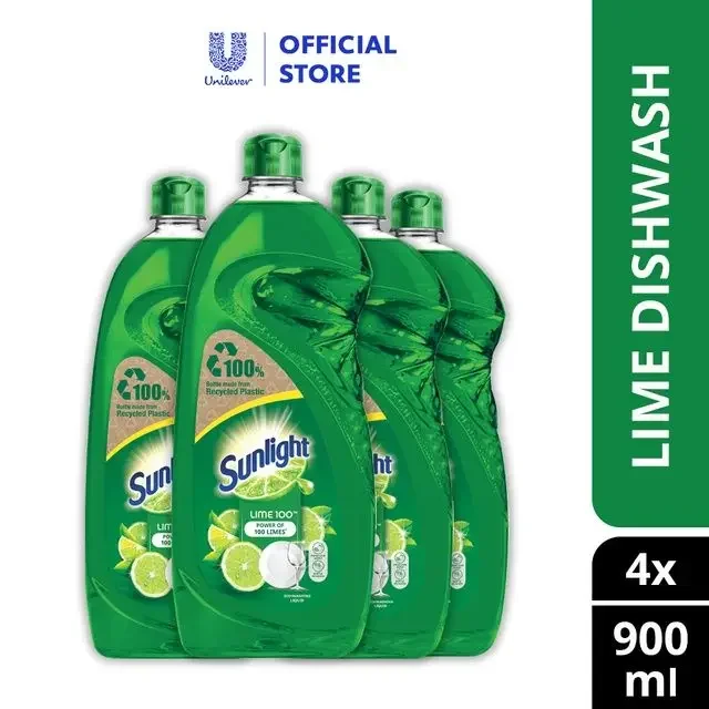 Sunlight Dishwash Liquid Lime 900ml X 4BOTTLE READY STOCK