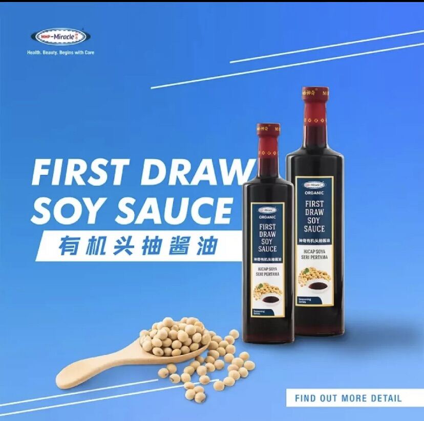 MHPMiracle Organic First Draw Soy Sauce ( 2 x 750ml + FREE 1 X 375ml