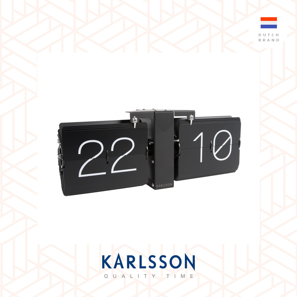 Karlsson Flip clock No Case black matt black stand (Table/Hanging) [Ready Stock] Flip Clock Table clock Modern Luxury for Living Room Home Decor