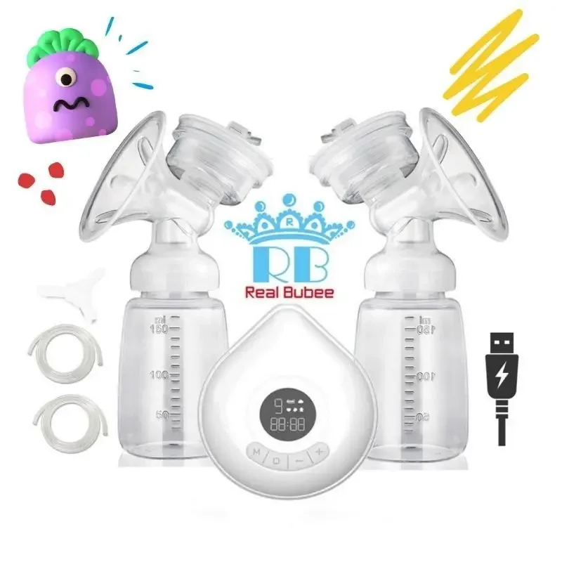 Real Bubee Double Rechargeable Electric BreastPump Pam Susu