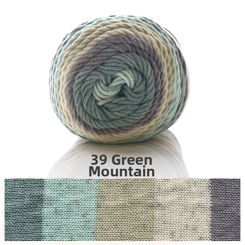 Rainbow Gradual Color Cake Ball Dyed Yarn