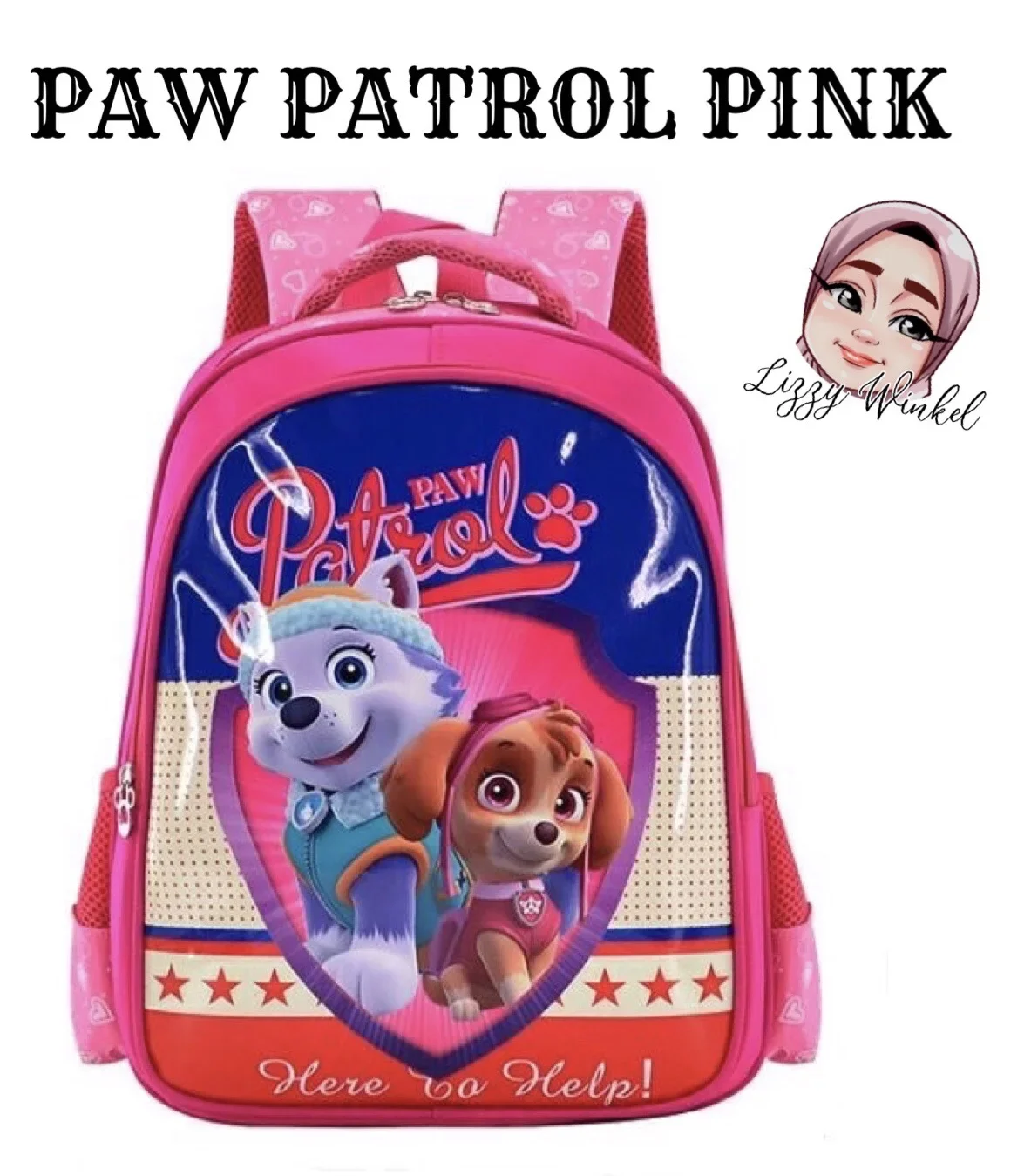NEW 38cm Kids Cartoon Backpack Bag Pack School Bag Beg Sekolah Bag Sekolah Tadika PINK PAW PATROL