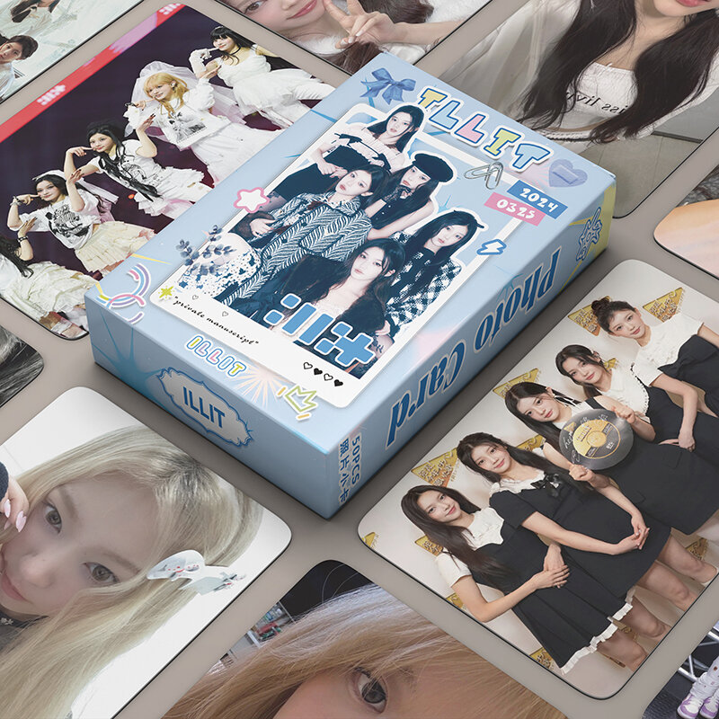 50pcs/box ILLIT Laser Card YUNAH WONHEE Photocards LOMO Card KPOP