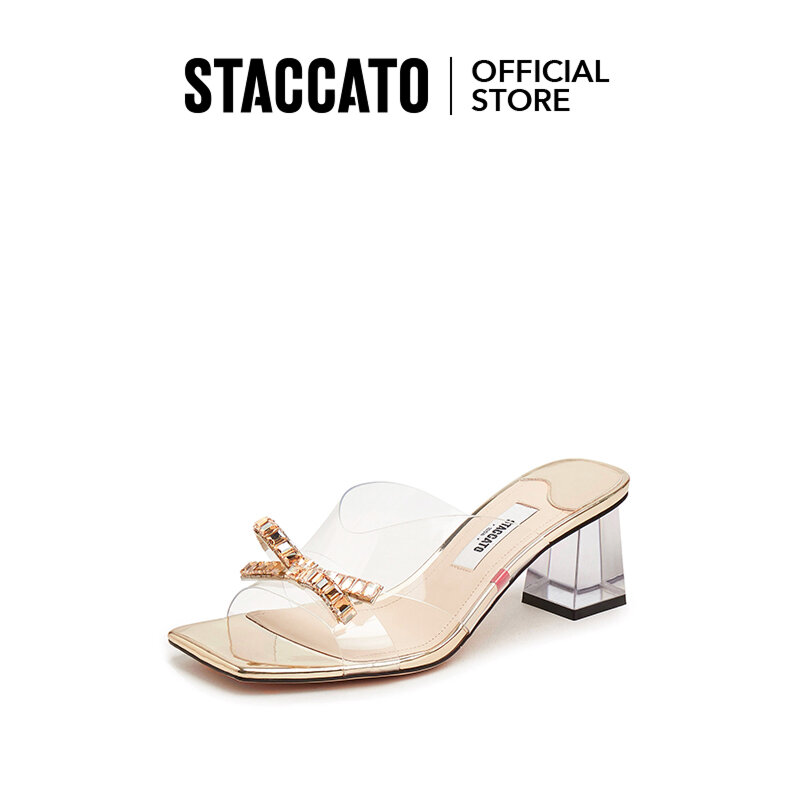 Staccato Women's Slippers Fashion Square Head Chunky Heel Sandals EC401 ราคา 3,590 บาท*ส่งฟรี