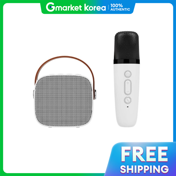 Murray Pastel Bluetooth Speaker Microphone Mini Cube Karaoke Blue-Bird White