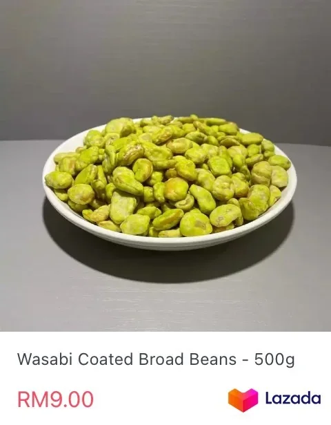 Wasabi Coated Broad Beans - 500g