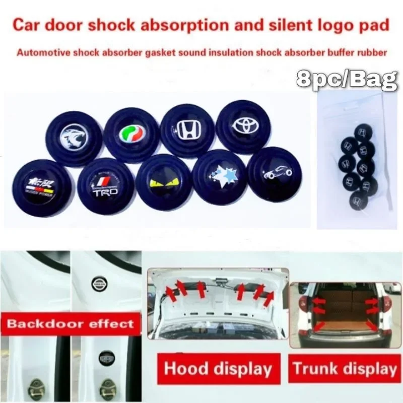 8pcs set Car Door Universal Anti Shock Buffer Absorber damping soundproof sticker pad rubber gasket proton perodua honda toyota