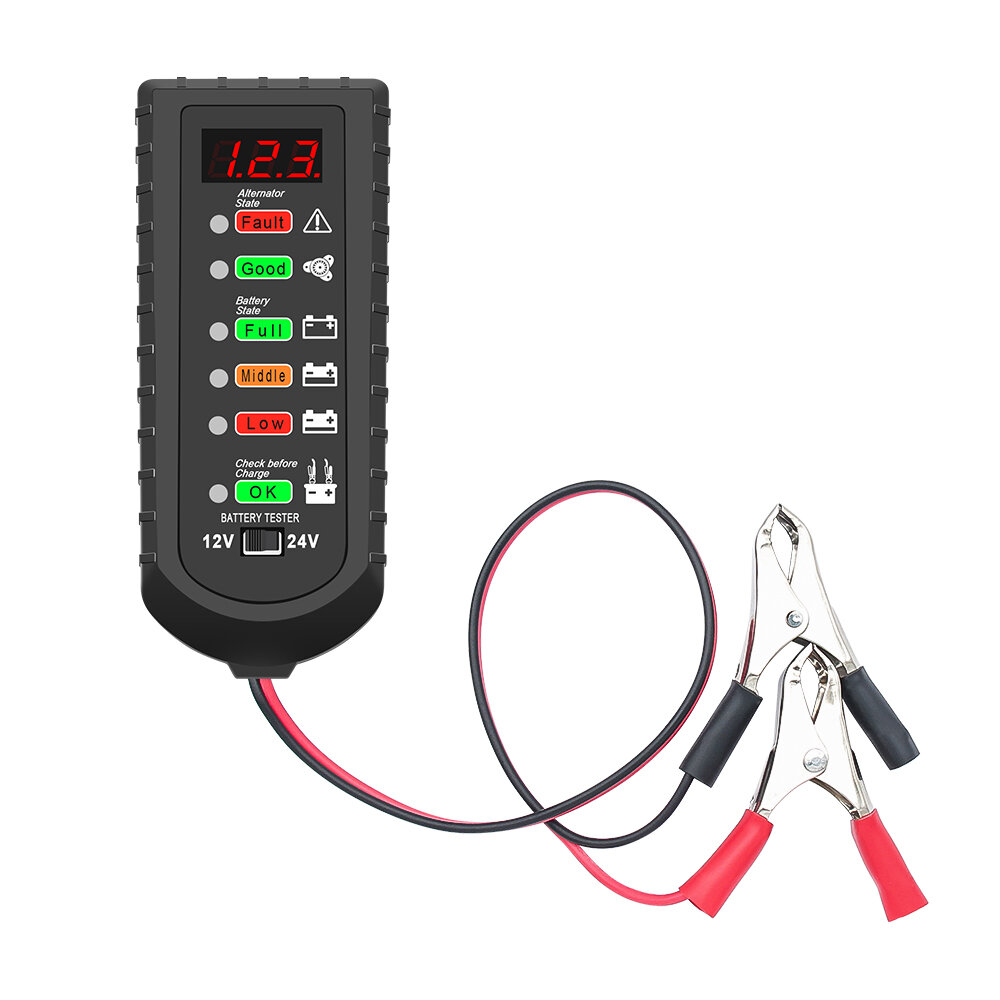 12V 24V Car Battery Tester Auto Voltage Circuit Tester Battery Checker ...