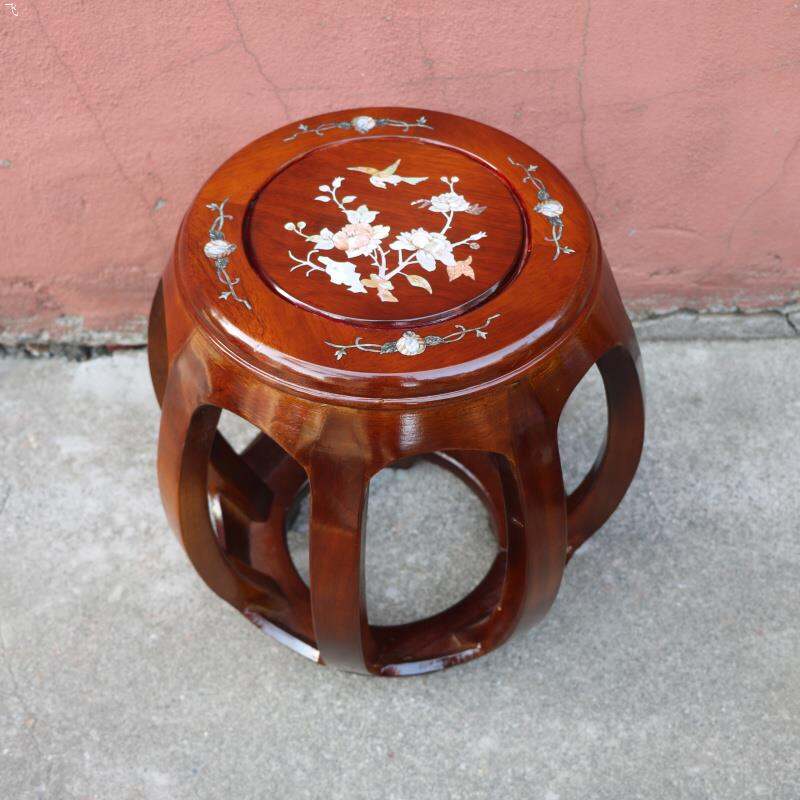 In Chinese Antique Style Solid Wood Drum Stool Rosewood round Stool