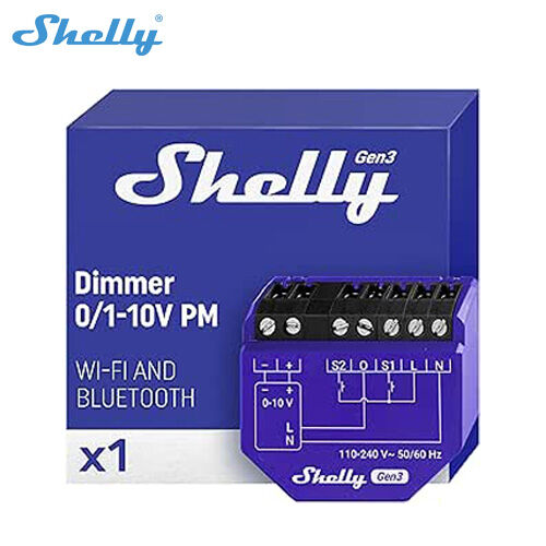 [Shelly Dimmer 0/1-10V PM Gen3 Wi-Fi Bluetooth Operated Smart switch Dimming Controller With Power Measurement Precise energy consumptio,Shelly Dimmer 0/1-10V Pm Gen3 Light Dimmer Control Switch That Works with Bluetooth with Accurate Energy Usage Measure ราคา 1,071 บาท*ส่งฟรี