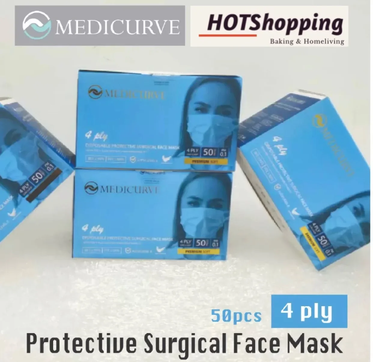 【Ready Stock】Medicurve Disposable Protective 4Ply Surgical Face Mask